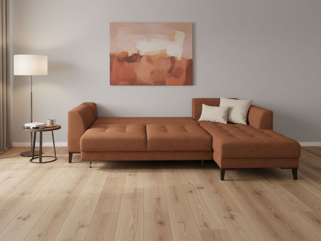 Угловой диван Пьер цвет рыжый,терракот (фото 357450)