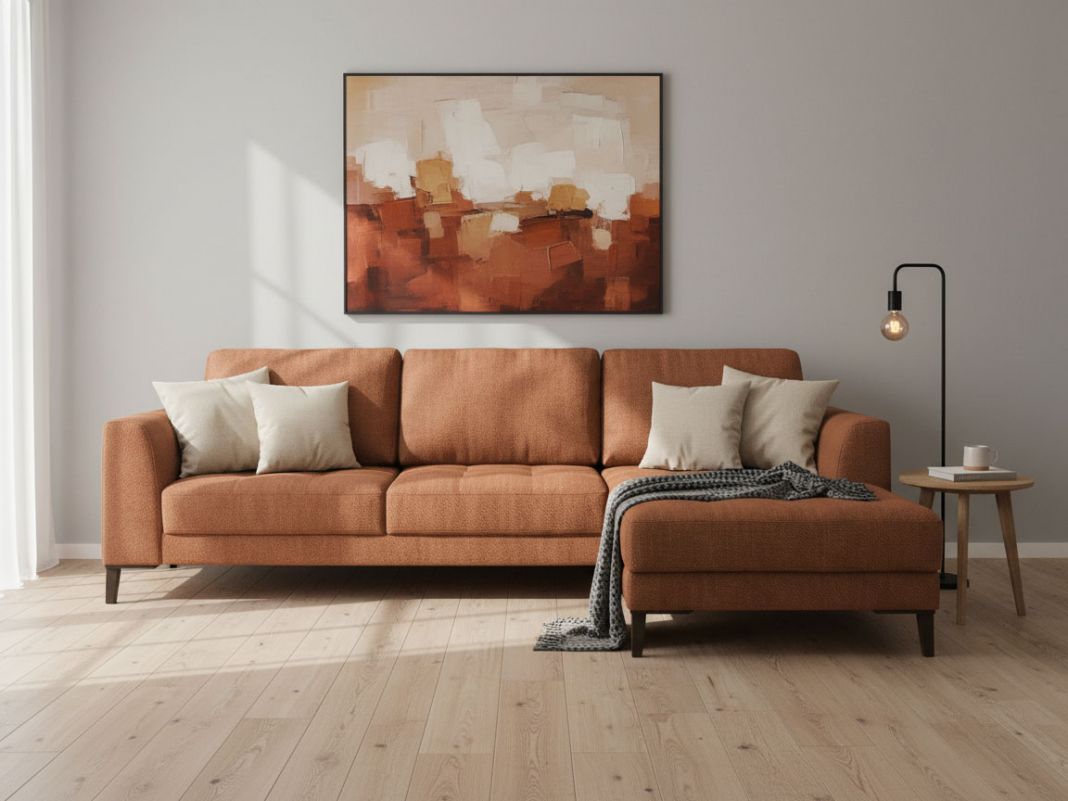 Угловой диван Пьер цвет рыжый,терракот (фото 357451)