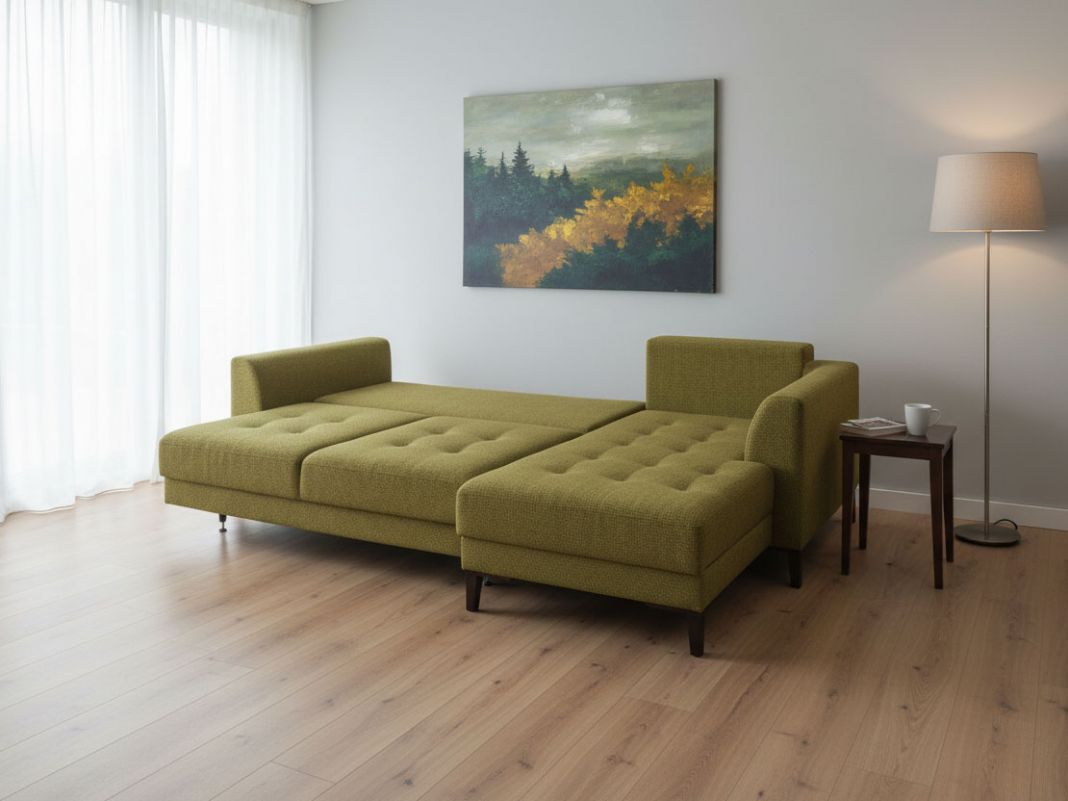 Угловой диван Пьер цвет зеленый,оливковый (фото 357516)