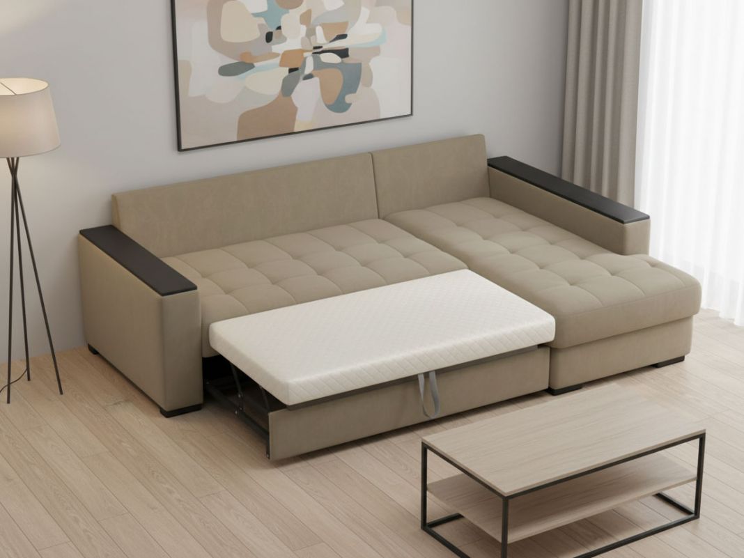 Угловой диван Милан 127 цвет бежевый (фото 357586)