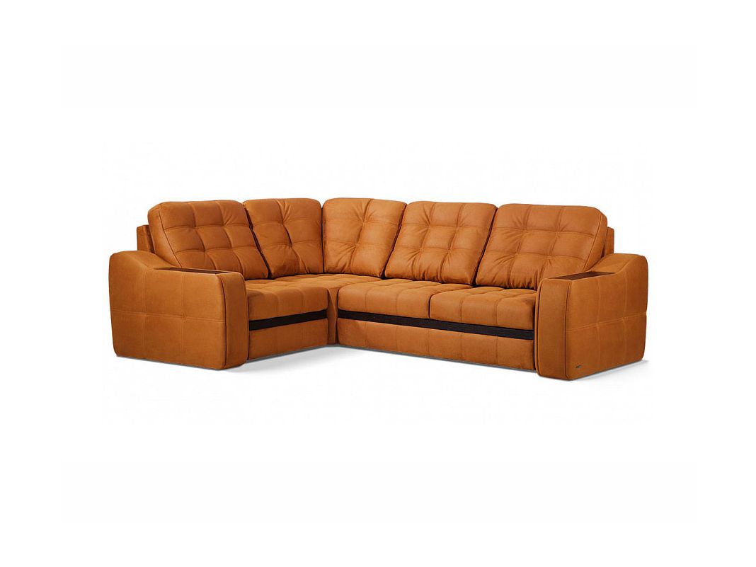 Угловой диван Даллас цвет оранжевый,коричневый (фото 15123)