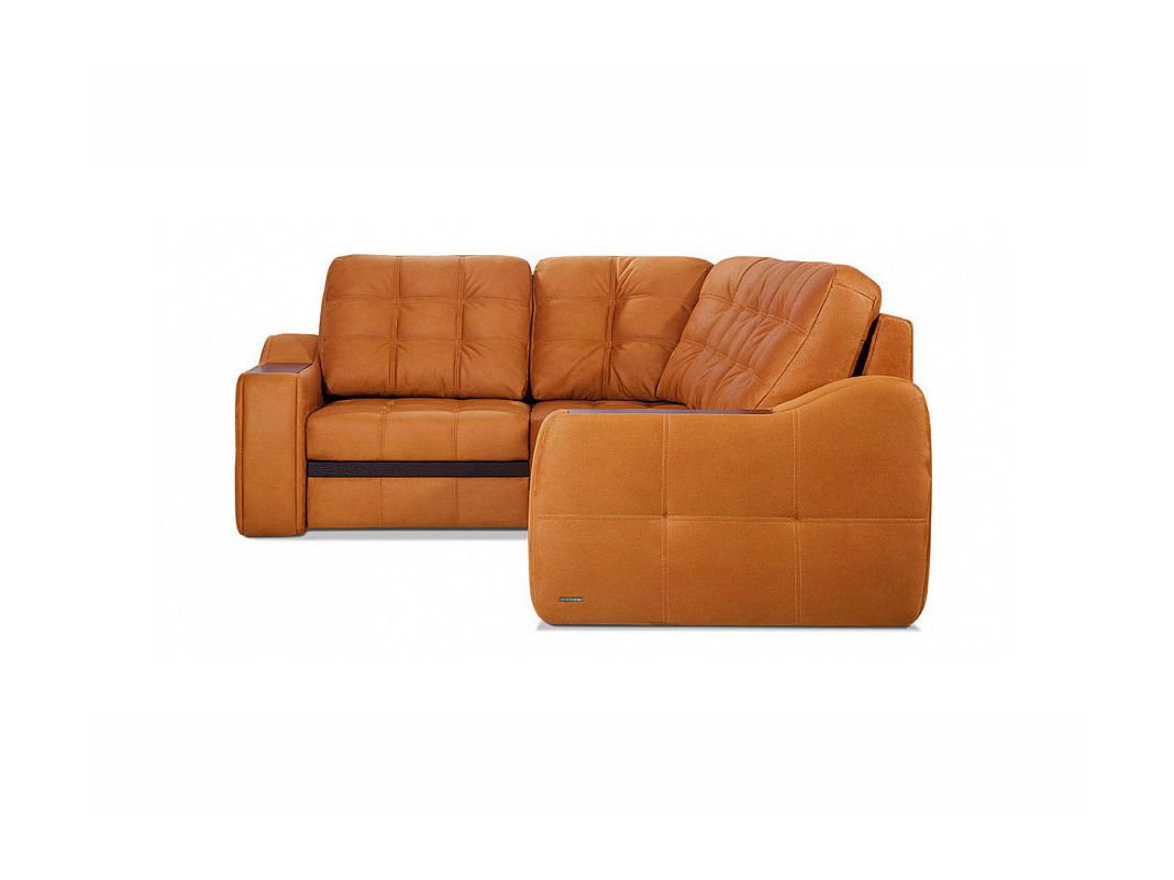 Угловой диван Даллас цвет оранжевый,коричневый (фото 15124)