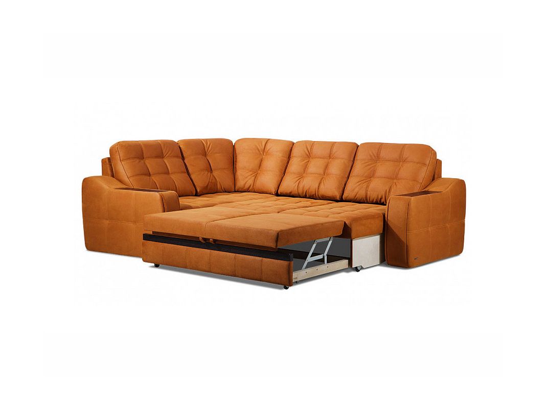 Угловой диван Даллас цвет оранжевый,коричневый (фото 15128)