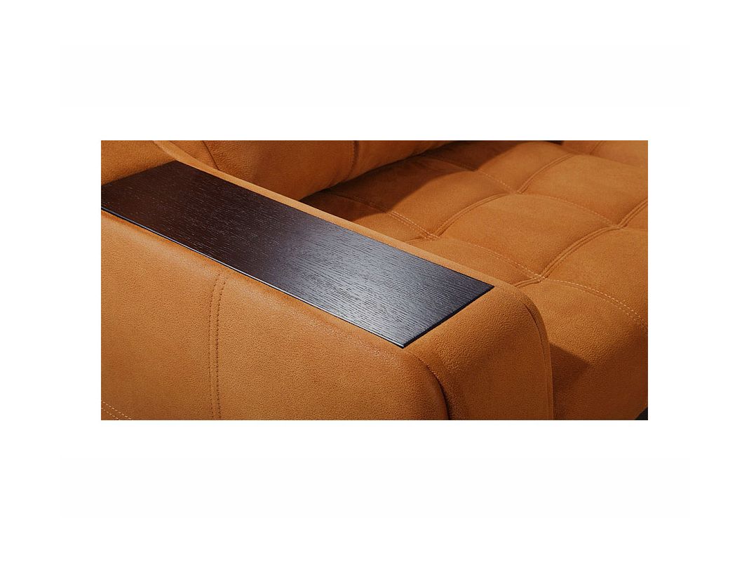 Угловой диван Даллас цвет оранжевый,коричневый (фото 15130)