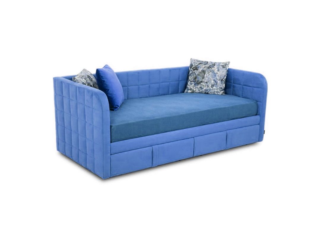 Кровать-тахта с подъемным механизмом Лакко nest BOX цвет синий,голубой (фото 129961)