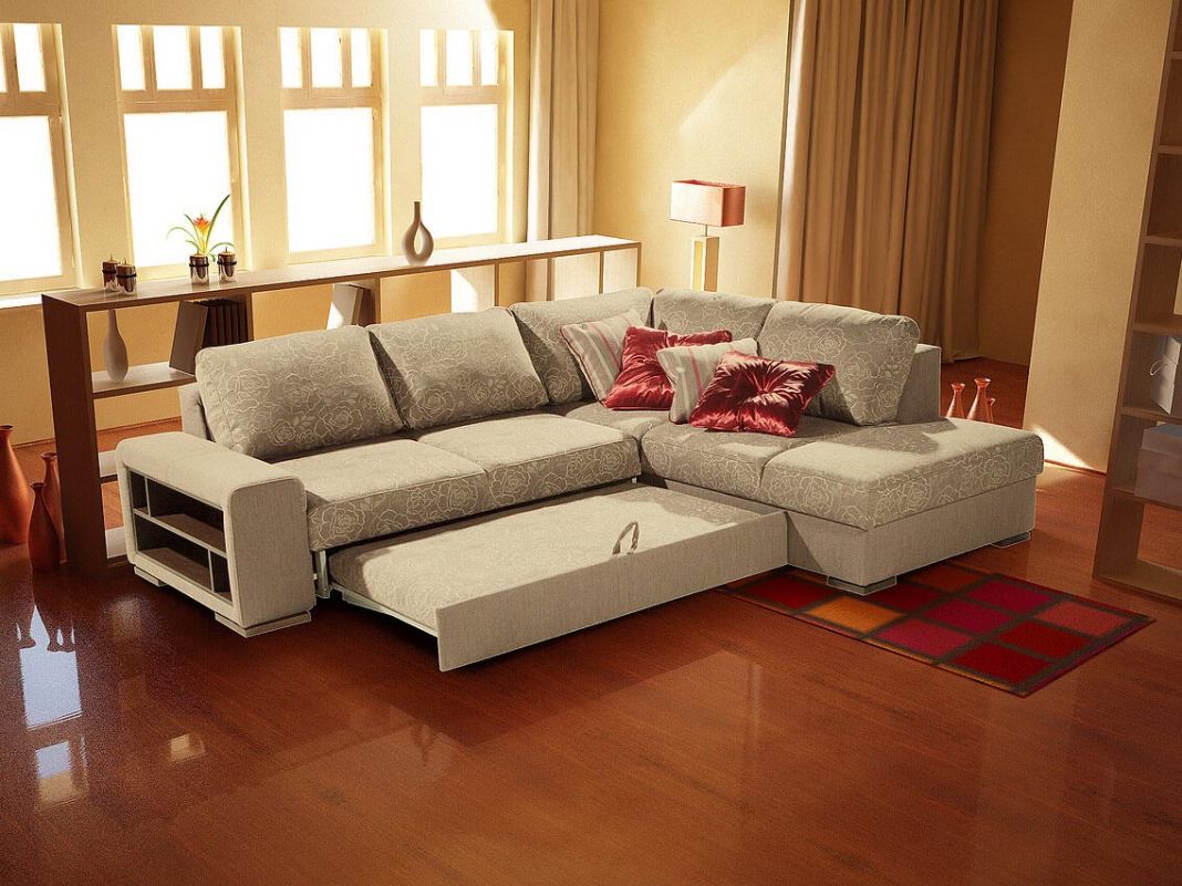 Угловой диван Энджой цвет бежевый (фото 62499)