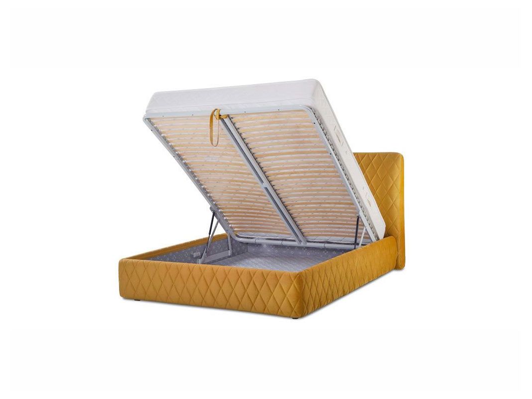 Кровать с подъемным механизмом Капри Diamond цвет желтый (фото 43980)