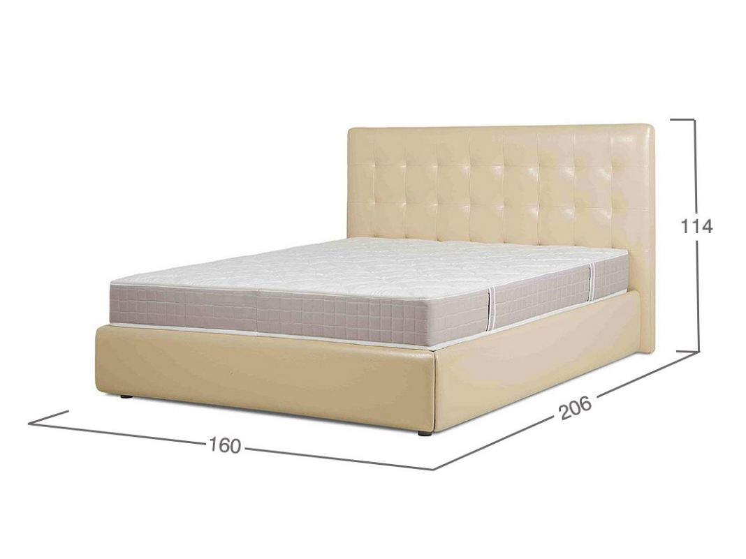 Кровать с подъемным механизмом Валенсия цвет белый,бежевый (фото 52525)