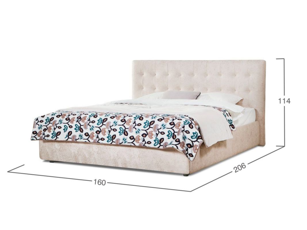 Кровать с подъемным механизмом Валенсия цвет белый,бежевый (фото 53167)