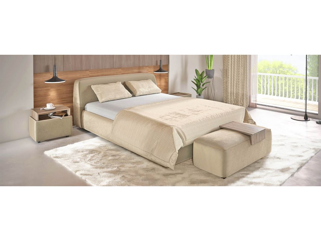Кровать с подъёмным механизмом MOON 1008 цвет бежевый (фото 155105)
