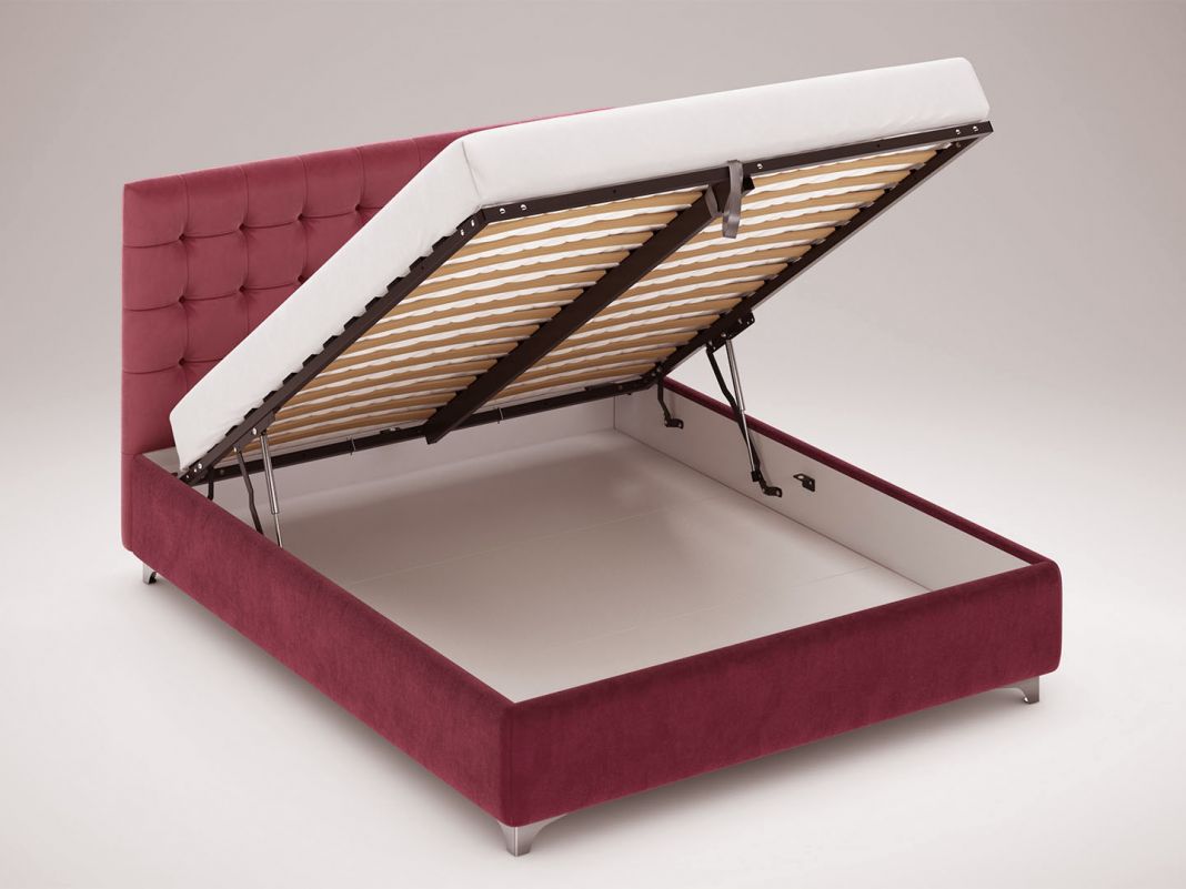 Кровать с подъемным механизмом MOON 1155 Sunshine цвет красный,бордовый (фото 164477)