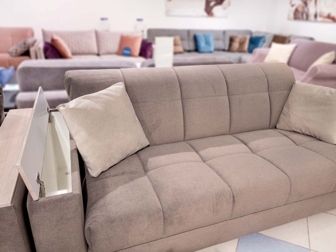 Комплект диван и кресло MOON 107 цвет бежевый,коричневый (фото 173837)