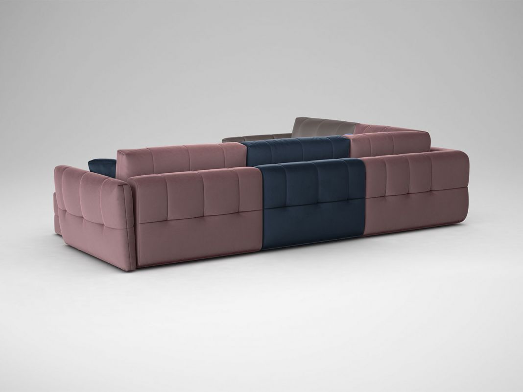 Угловой диван MOON 160 цвет синий,розовый,пестрый (фото 182717)