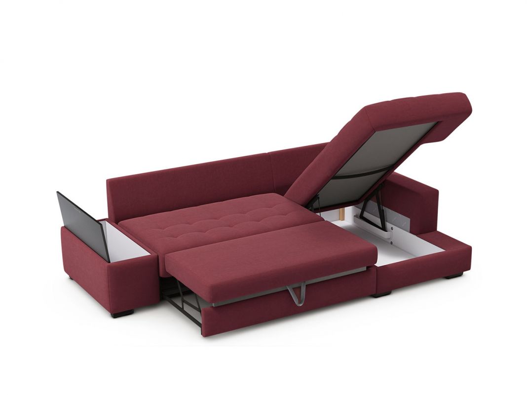 Угловой диван MOON 107 цвет красный,бордовый (фото 184256)