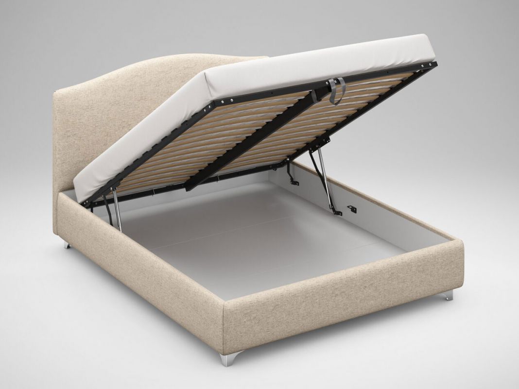 Кровать с подъемным механизмом MOON 1158 цвет бежевый (фото 184323)