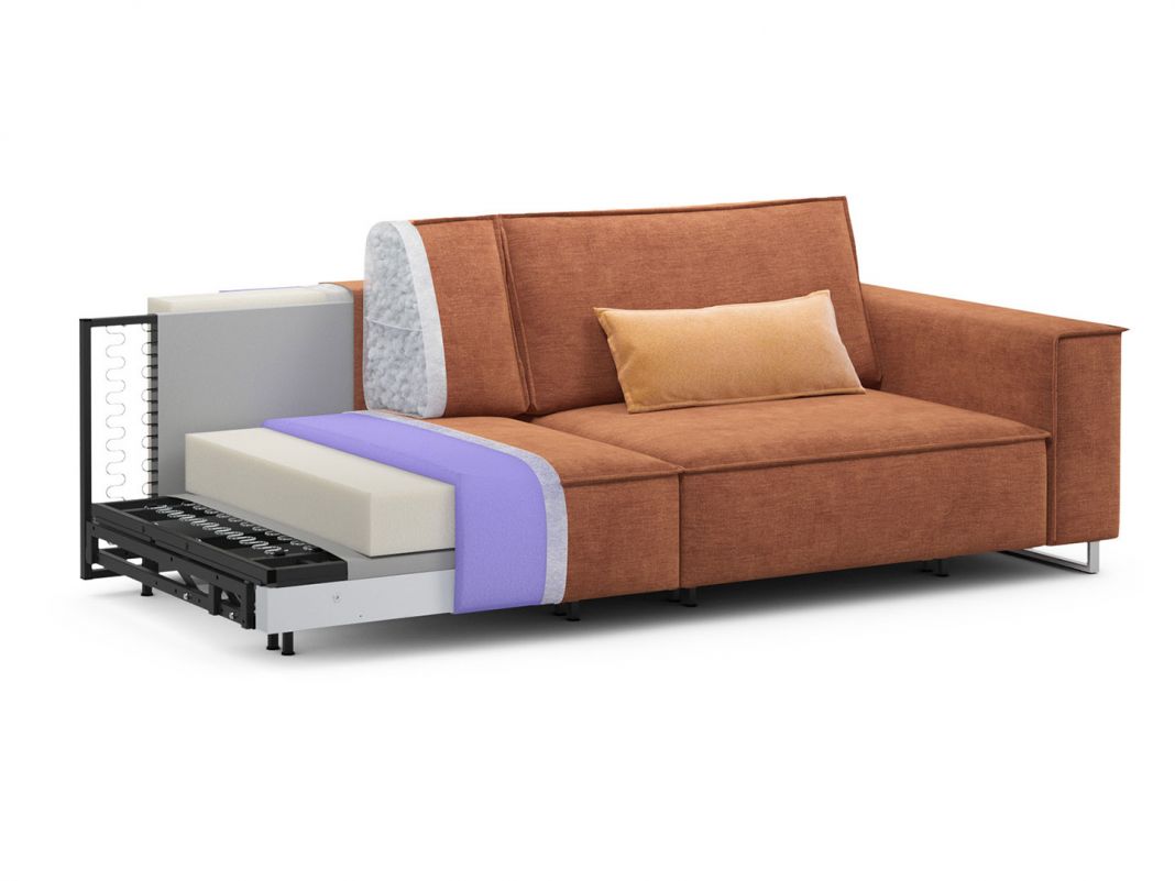 Диван MOON 005 цвет оранжевый,красный,коричневый (фото 191343)