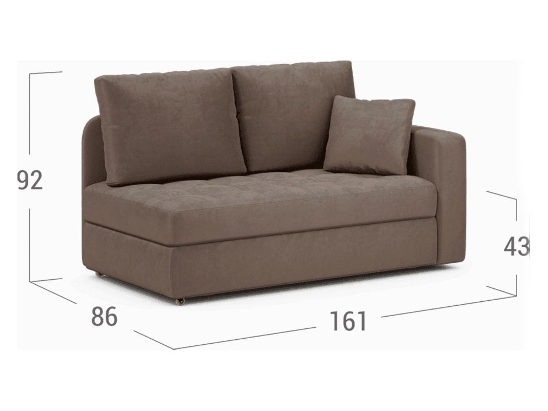Диван кушетка MOON 074 цвет коричневый (фото 195469)