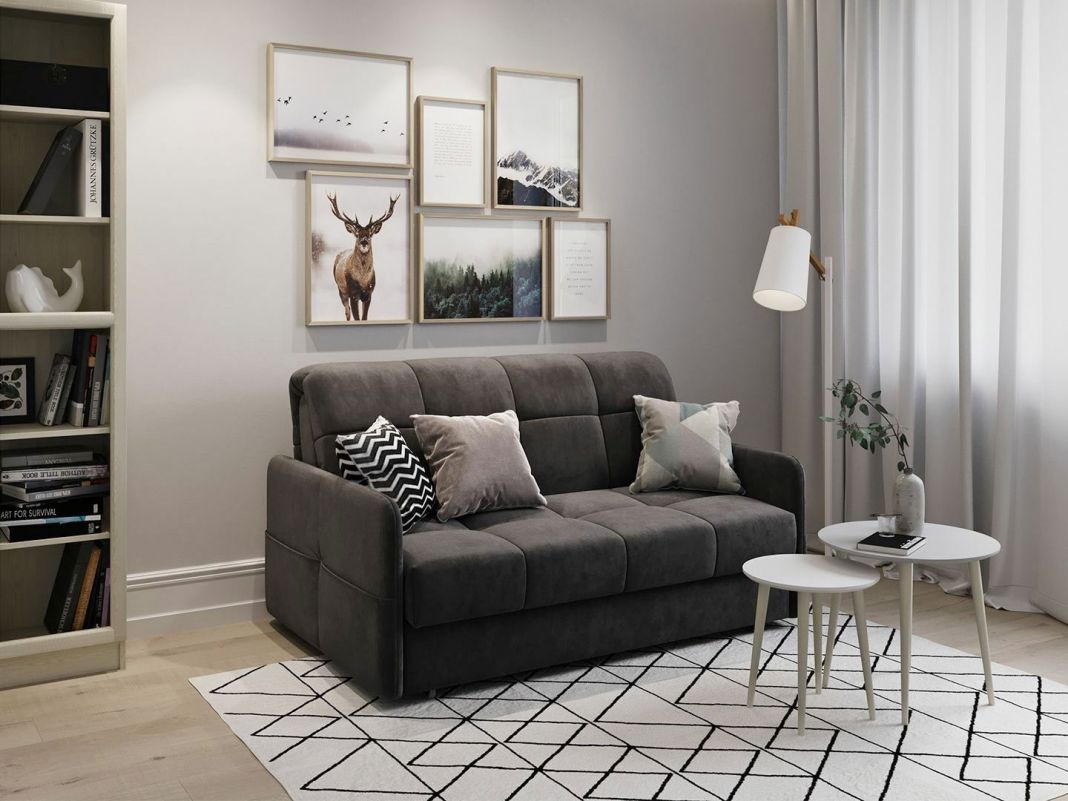 Диван MOON 120 цвет черный,серый (фото 195932)