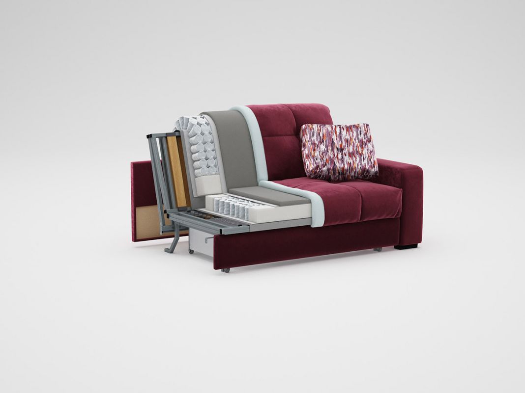 Диван MOON 107 цвет красный (фото 86375)