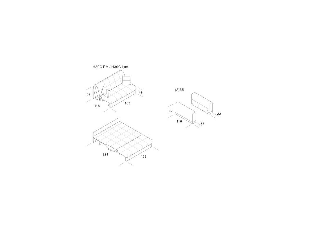 Диван MOON 064 цвет бежевый,серый (фото 96064)