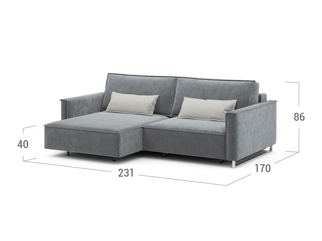 Угловой диван MOON 005 цвет серый (фото 204431)