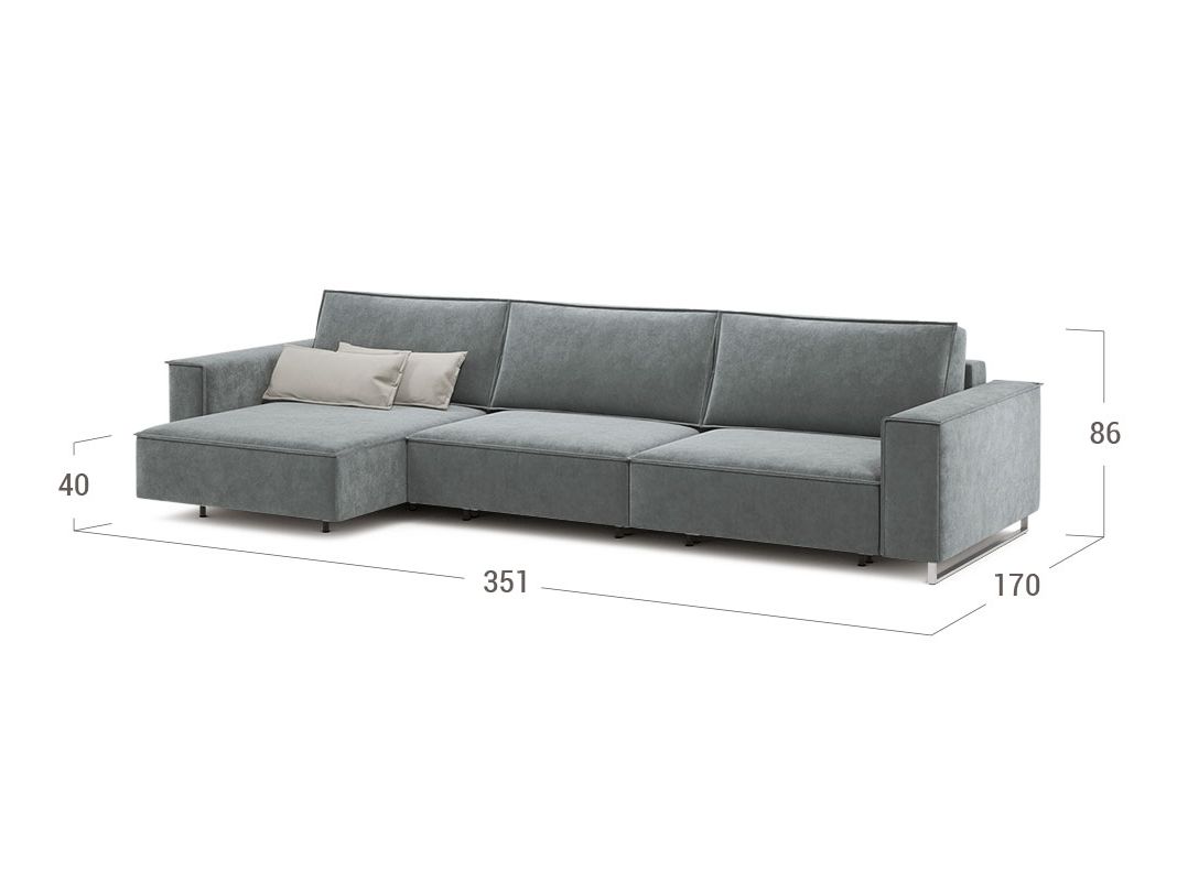 Угловой диван MOON 005 цвет серый (фото 205227)