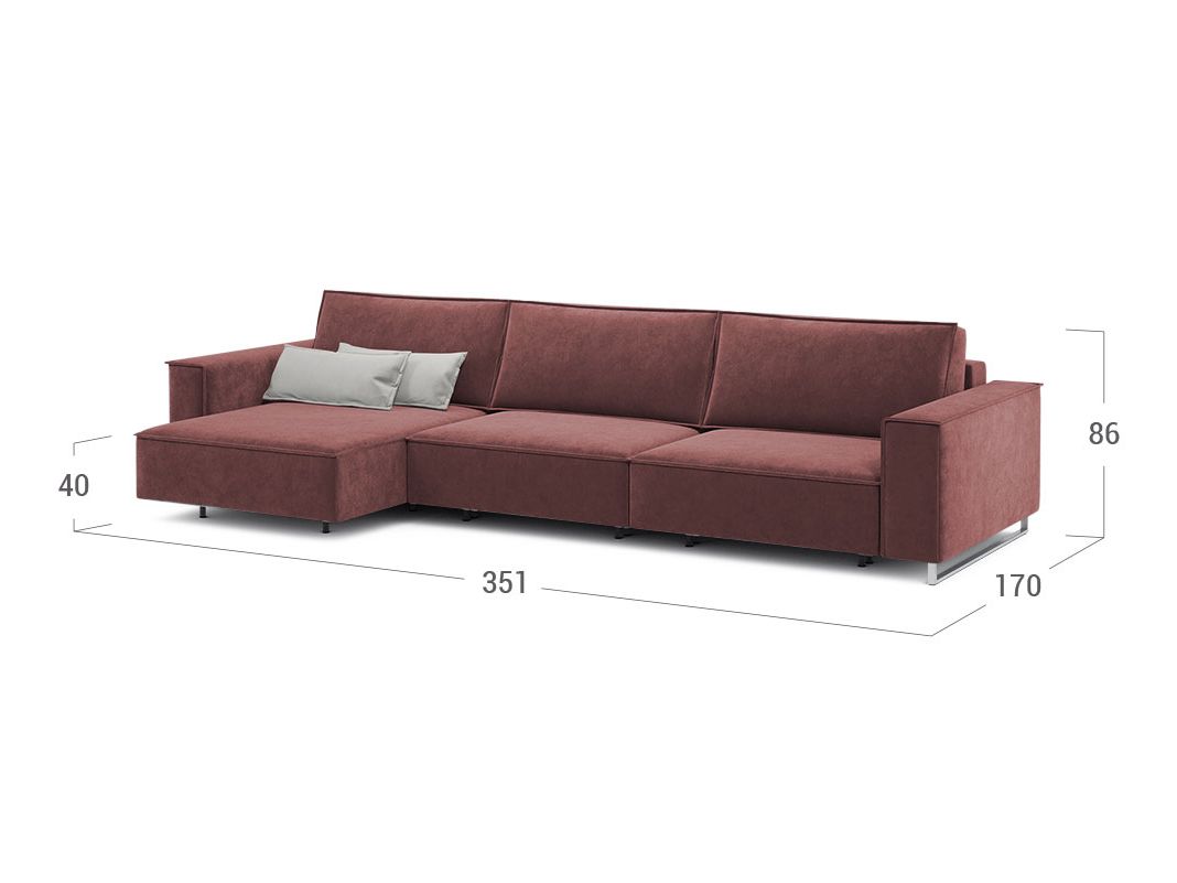 Угловой диван MOON 005 цвет красный,бордовый (фото 205297)