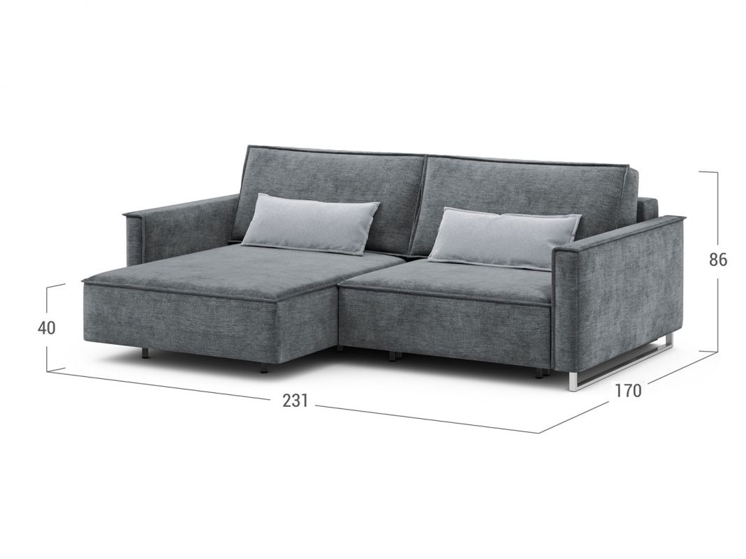 Угловой диван MOON 005 цвет серый (фото 207647)