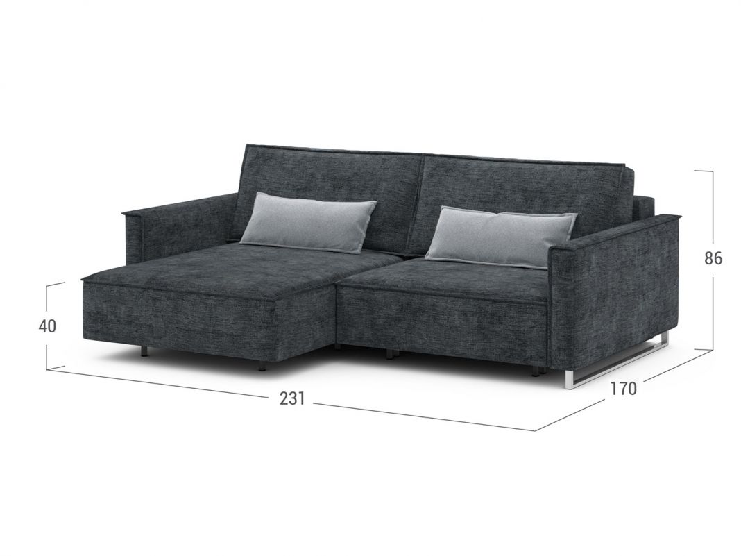 Угловой диван MOON 005 цвет серый (фото 207707)