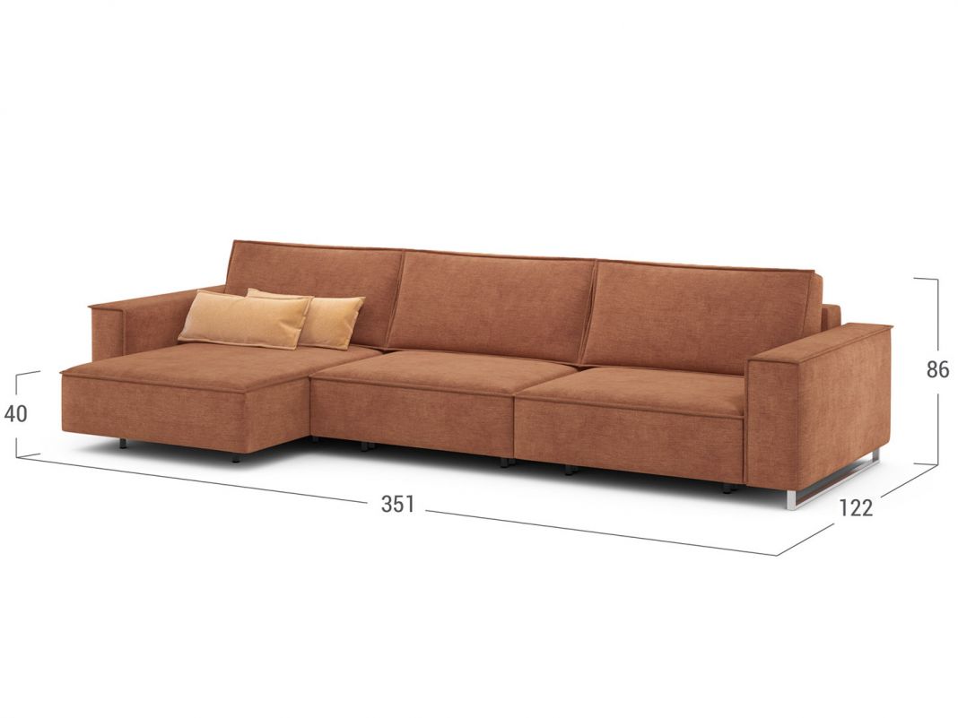 Угловой диван MOON 005 цвет оранжевый,красный (фото 208080)