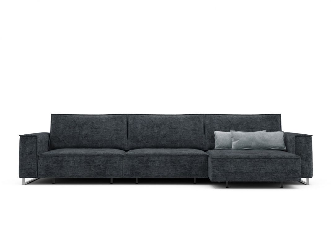 Угловой диван MOON 005 цвет черный,серый (фото 208132)