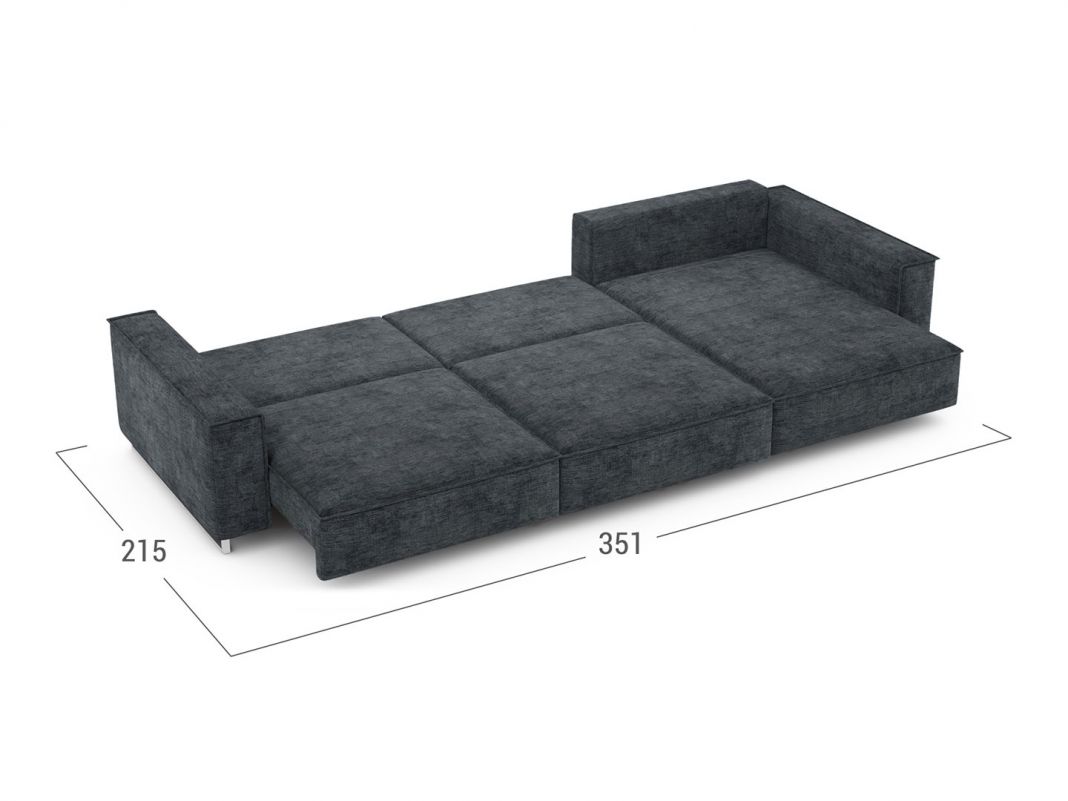 Угловой диван MOON 005 цвет черный,серый (фото 208135)