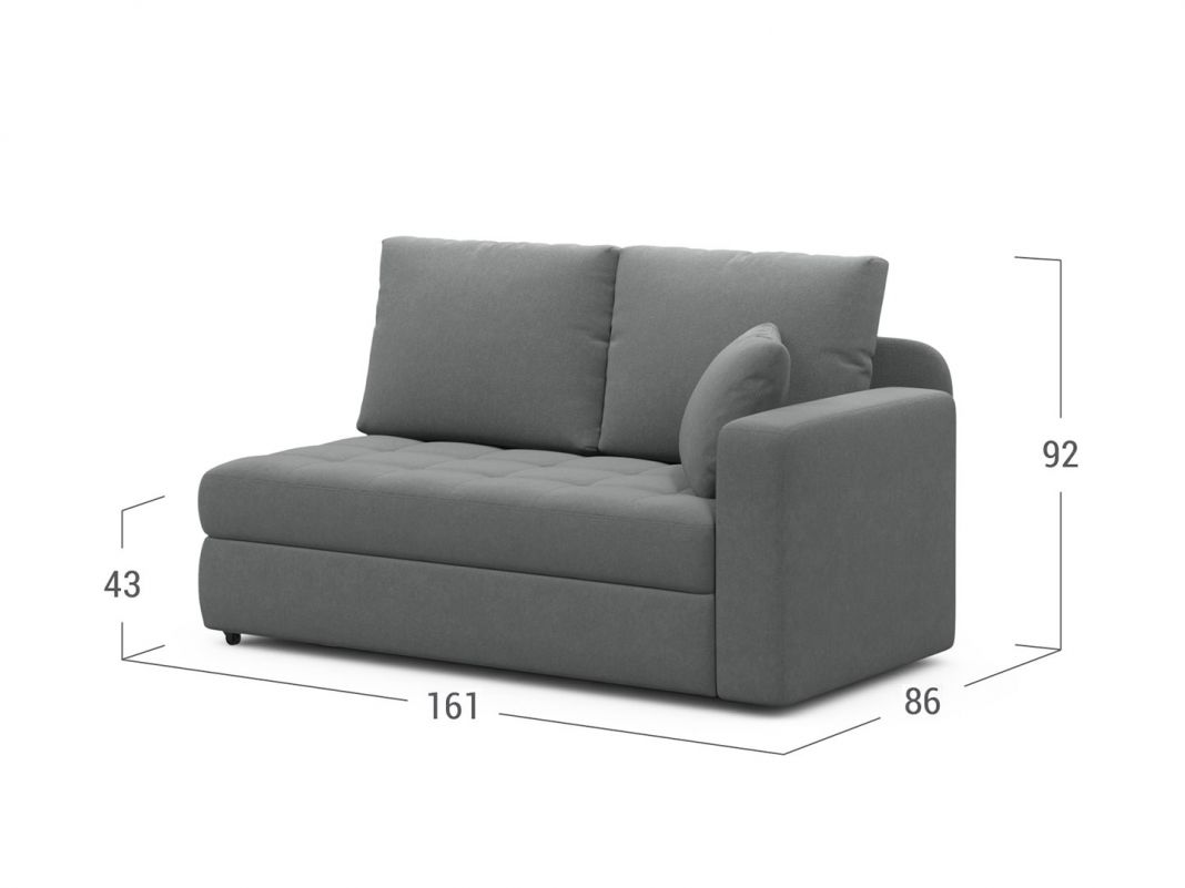 Диван кушетка MOON 074 цвет серый (фото 218811)