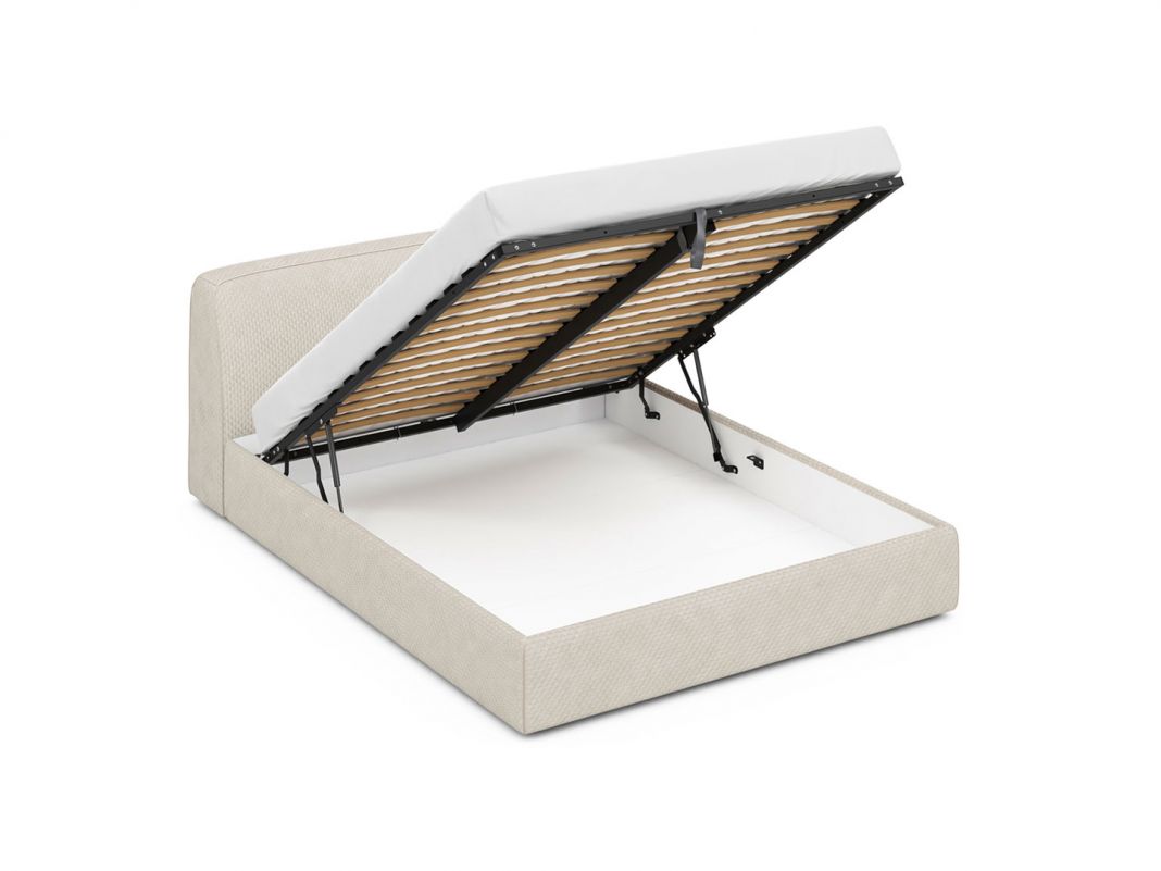 Кровать с подъёмным механизмом MOON 1008 цвет белый,бежевый (фото 218932)