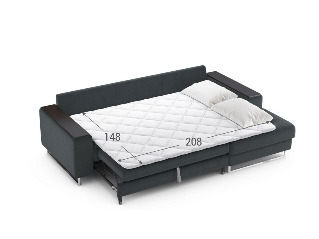 Угловой диван MOON 117 цвет черный,серый (фото 248134)