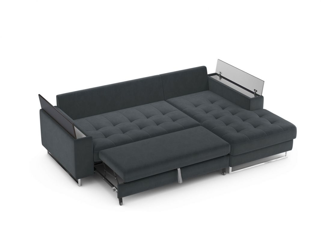 Угловой диван MOON 117 цвет черный,серый (фото 248135)