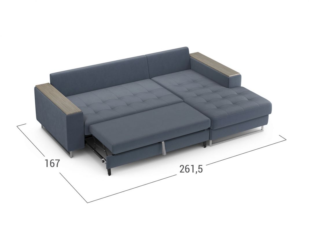 Угловой диван MOON 117 цвет серый,синий (фото 248618)