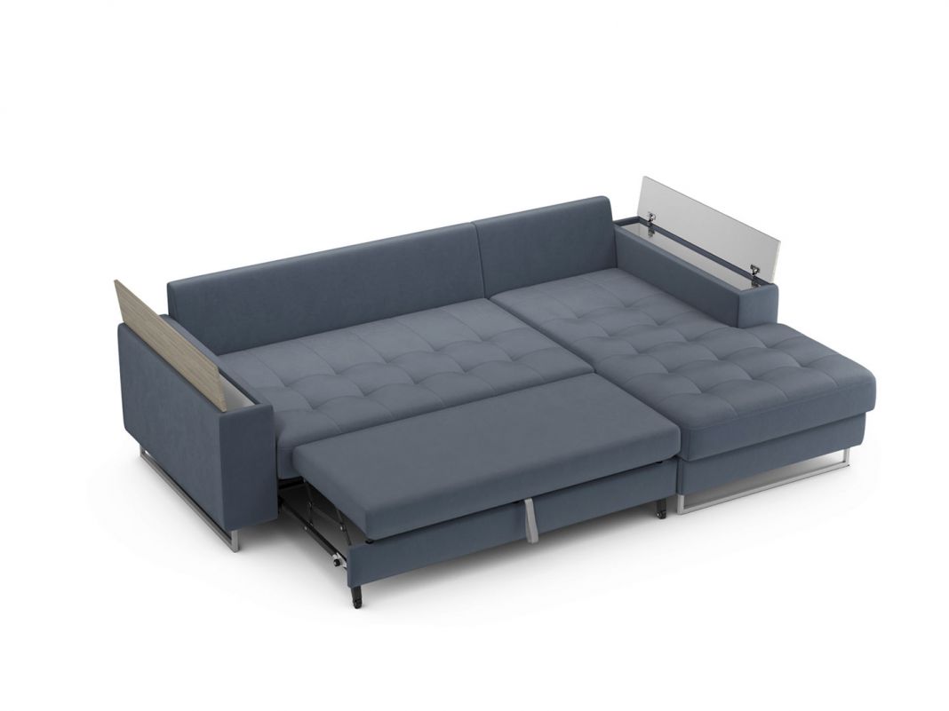 Угловой диван MOON 117 цвет серый,синий (фото 248629)