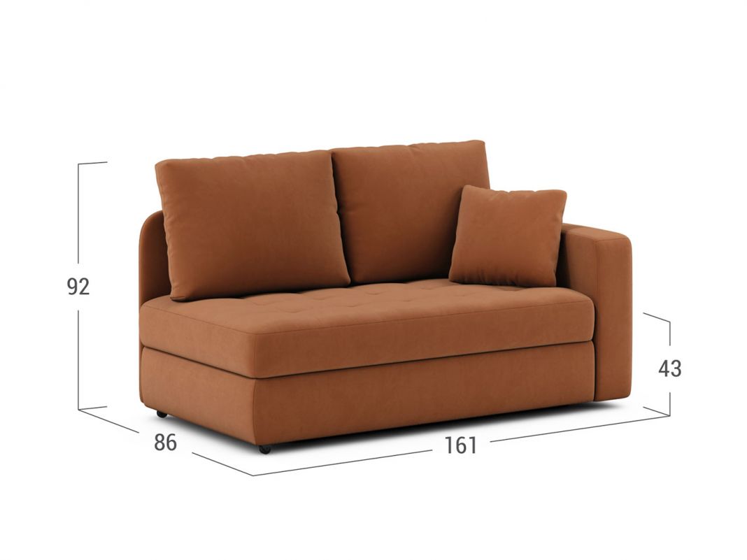 Диван кушетка MOON 074 цвет оранжевый,рыжый (фото 252069)