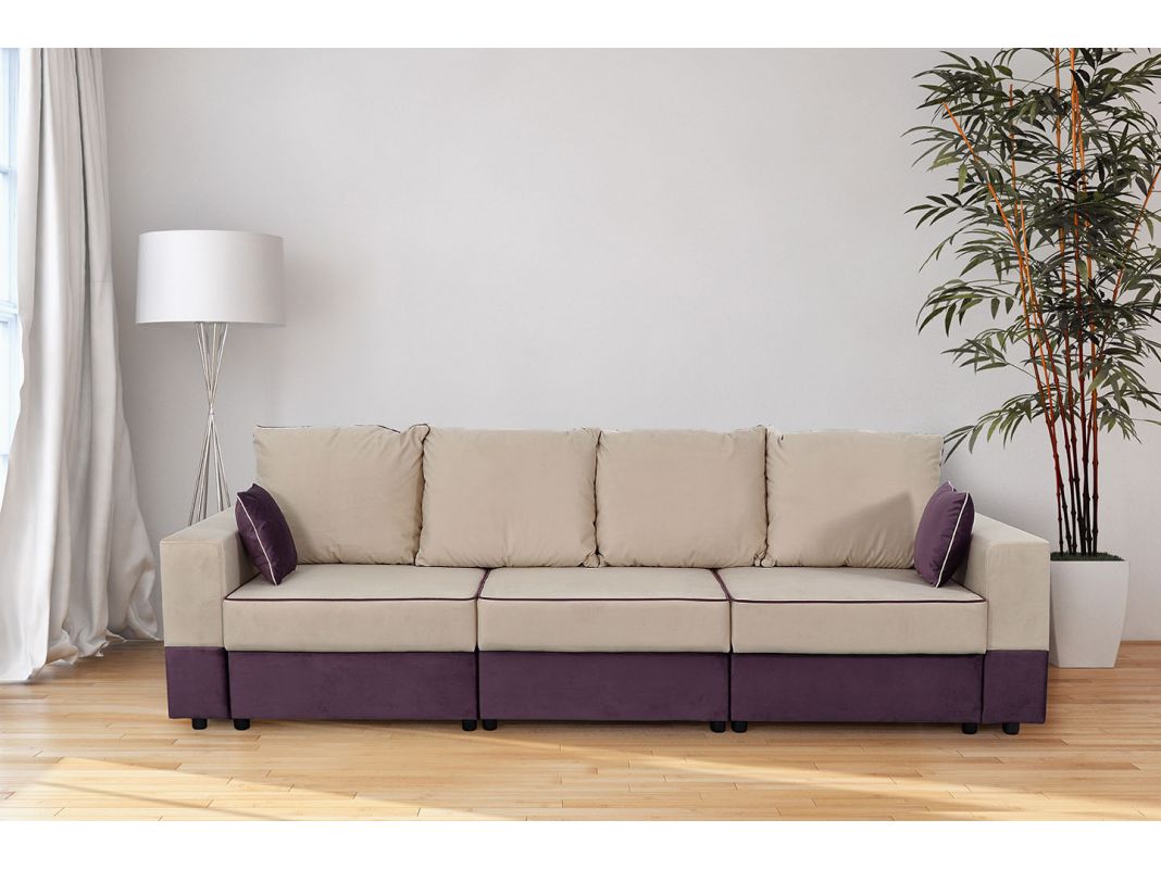 Диван Бостон 2400 цвет бежевый,фиолетовый (фото 168778)