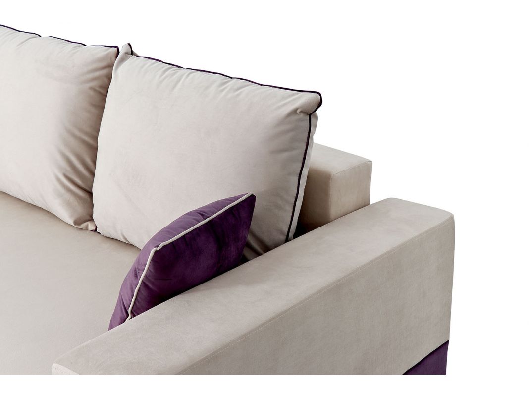 Угловой диван Бостон цвет бежевый,фиолетовый (фото 169856)