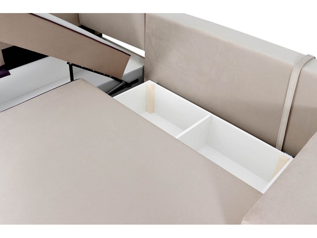 Угловой диван Бостон цвет бежевый,фиолетовый (фото 169851)