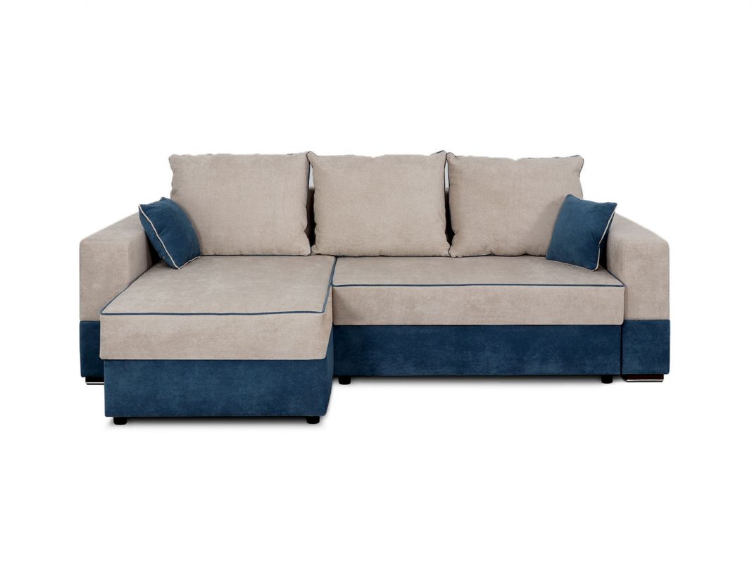 Угловой диван Бостон цвет бежевый,синий (фото 252559)