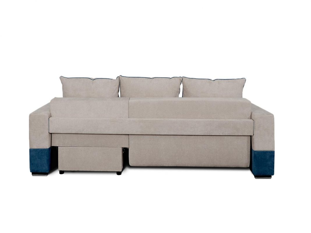 Угловой диван Бостон цвет бежевый,синий (фото 252563)