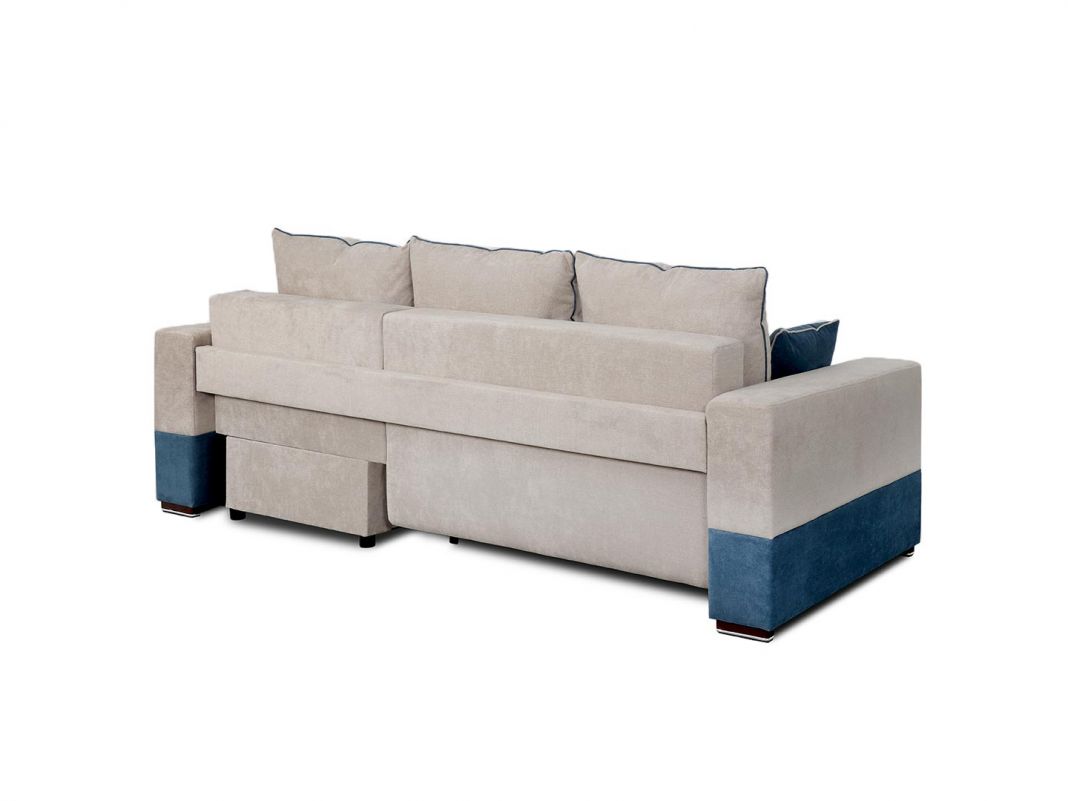Угловой диван Бостон цвет бежевый,синий (фото 252564)