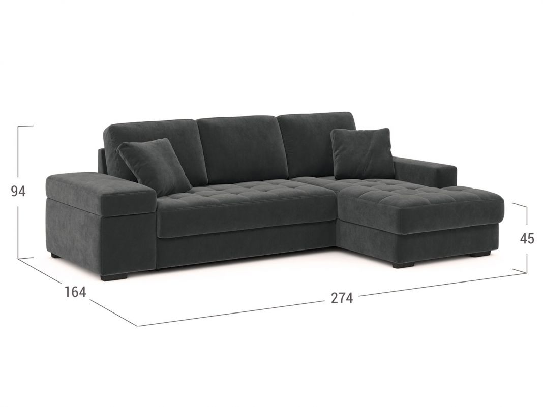 Угловой диван MOON 107 цвет серый (фото 253843)