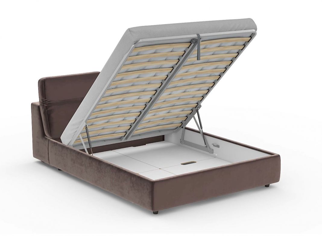 Кровать с подъёмным механизмом MOON 1107 цвет коричневый (фото 153604)