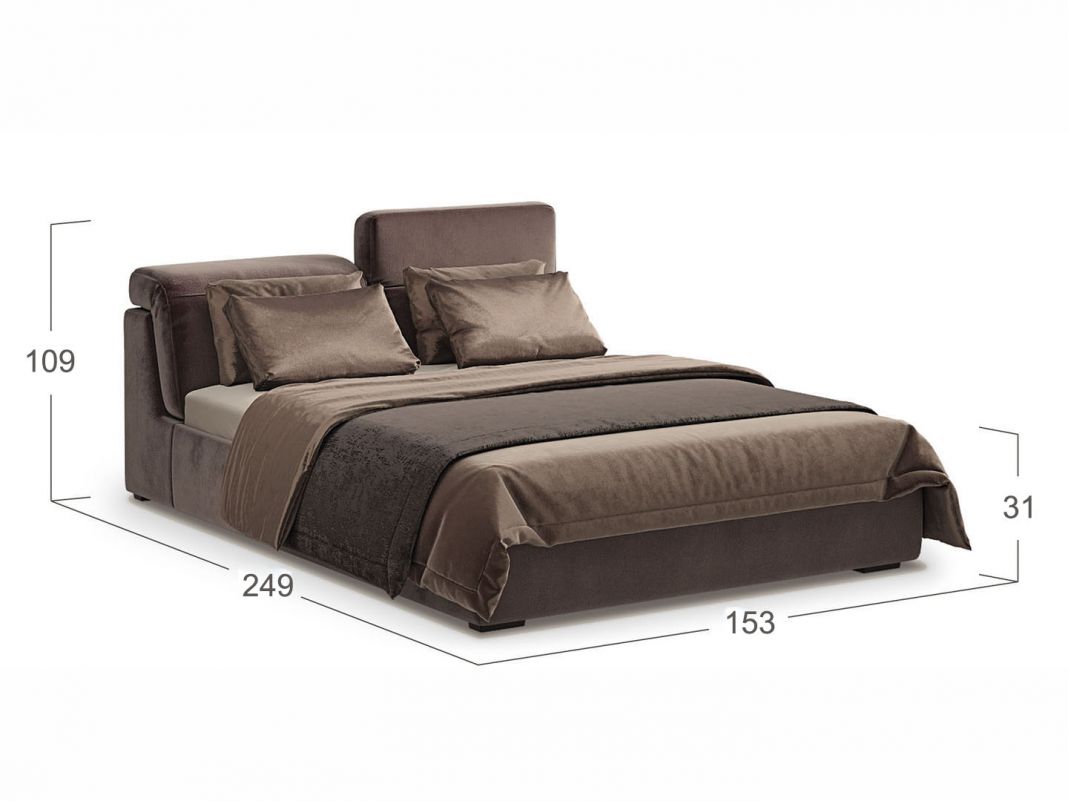 Кровать с подъёмным механизмом MOON 1107 цвет коричневый (фото 153602)