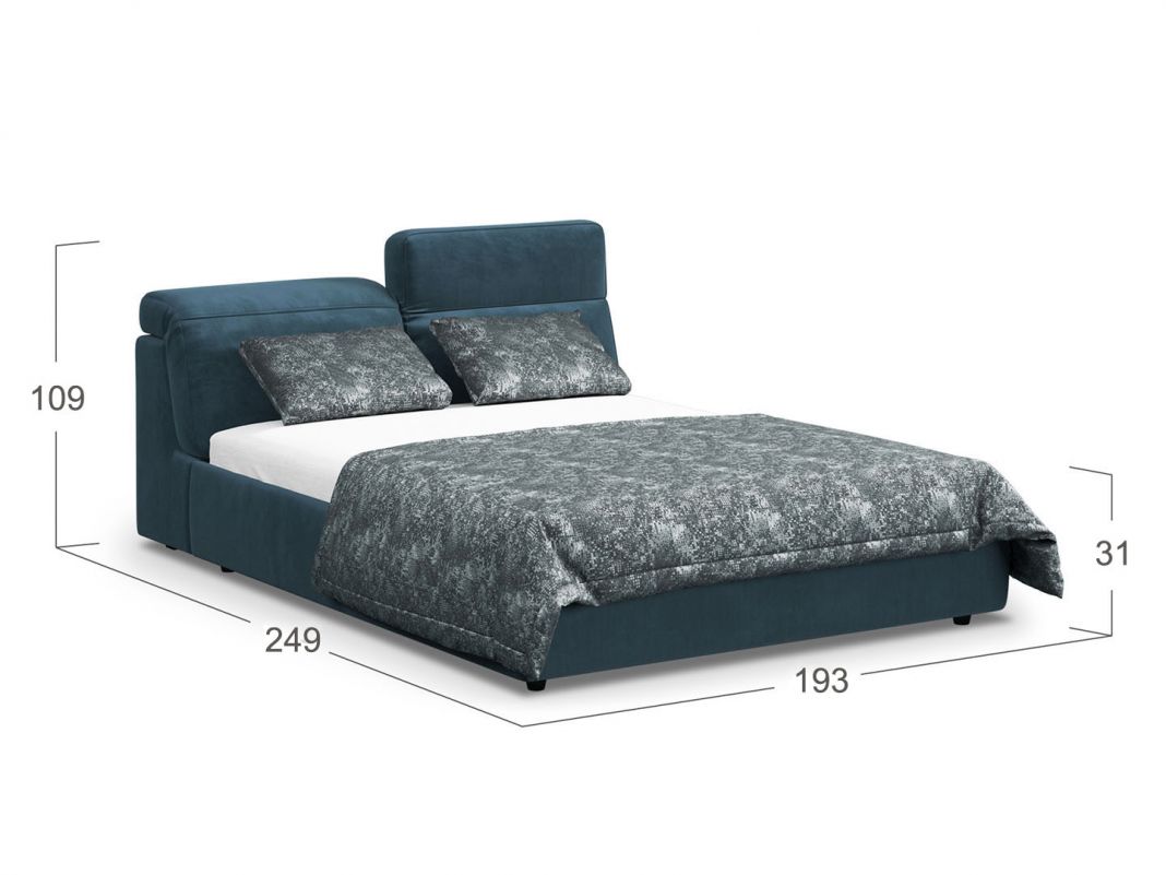 Кровать с подъёмным механизмом MOON 1107 цвет синий,зеленый (фото 154746)