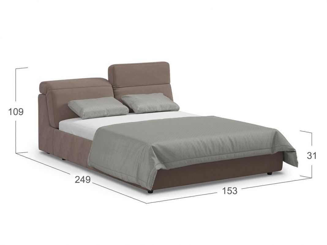 Кровать с подъёмным механизмом MOON 1107 цвет коричневый (фото 154789)